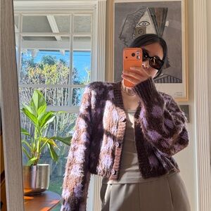 Stylish Brown and Purple Teddy Jacket